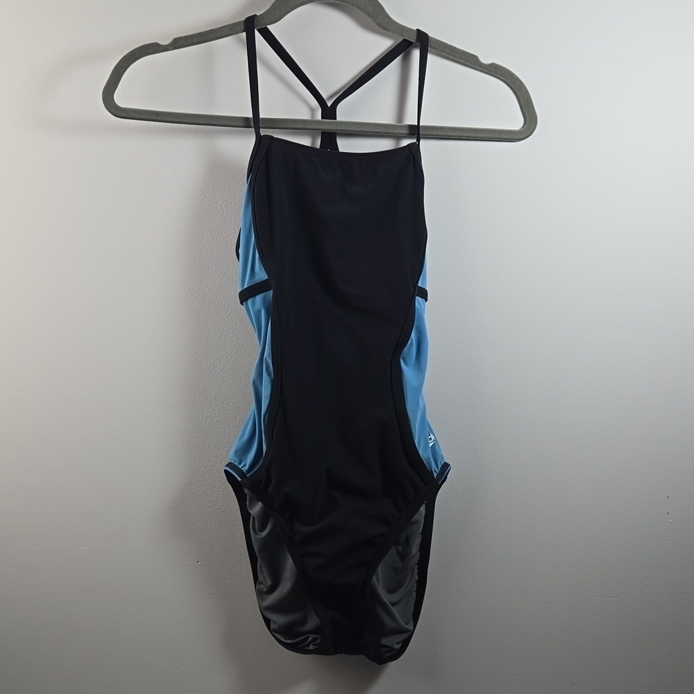 Speedo One Piece Blue and Black Swim Suit